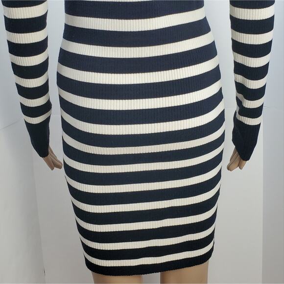 Everlane Breton Ribbed Striped Long Sleeve Cotton Sweater Dress - Picture 9 of 11